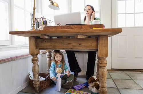 Desk with family